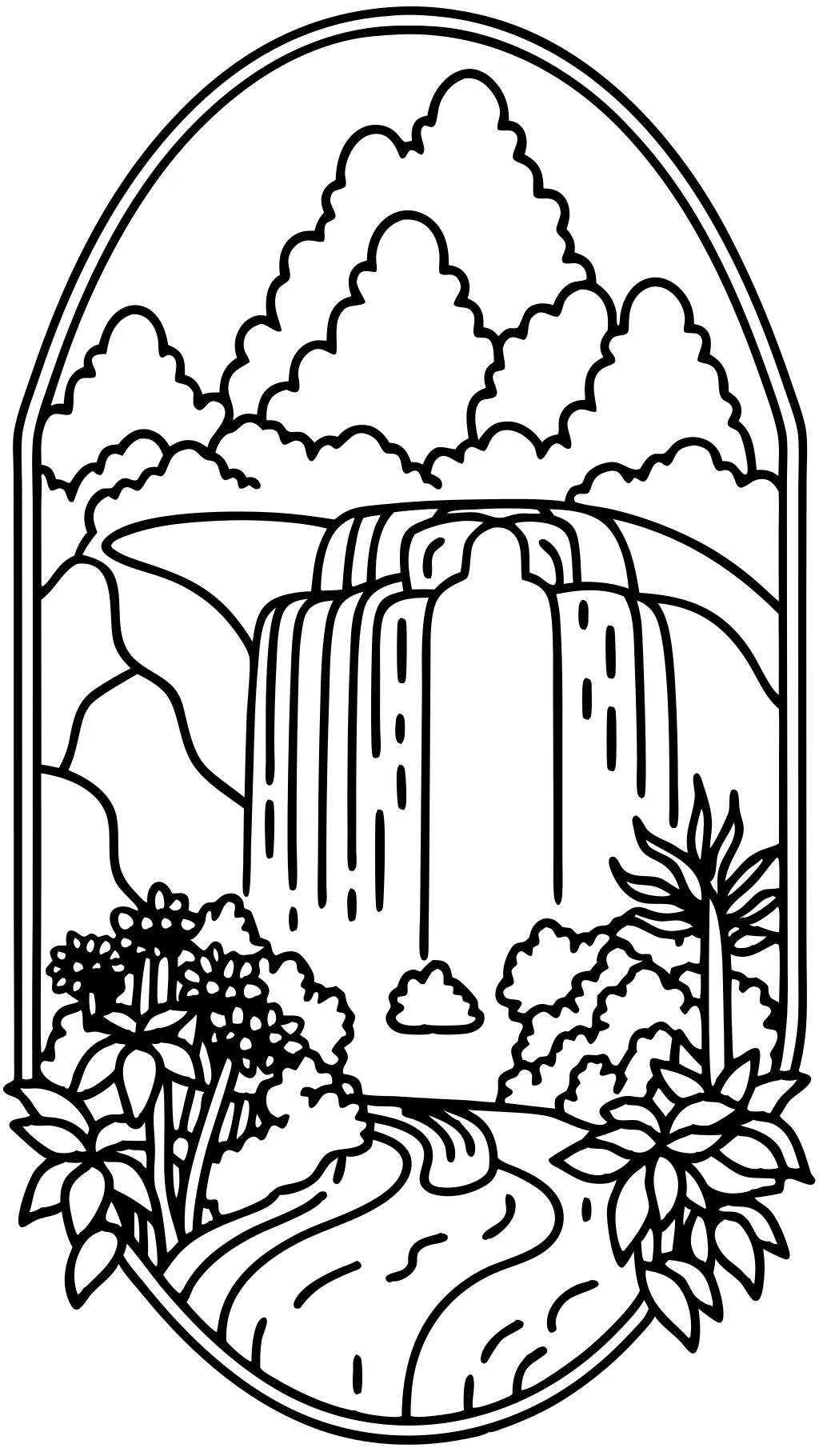 waterfall coloring pages